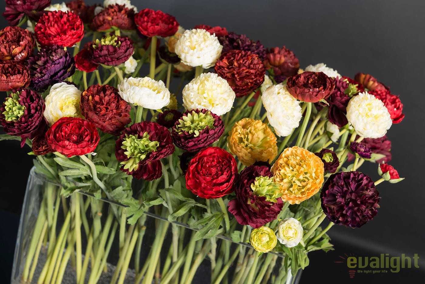 Polite manual Care Aranjament floral elegant, decor pentru interioare de LUX, bujori  multicolori LUGANO 1141844.01 - Corpuri de iluminat, lustre, aplice